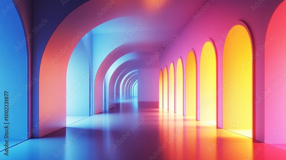 Sleek, modern architectural designs illuminated by bright gradient colors, blending innovation and beauty. Sleek, modern architectural designs illuminated by bright gradient colors, blending innovation and beauty.