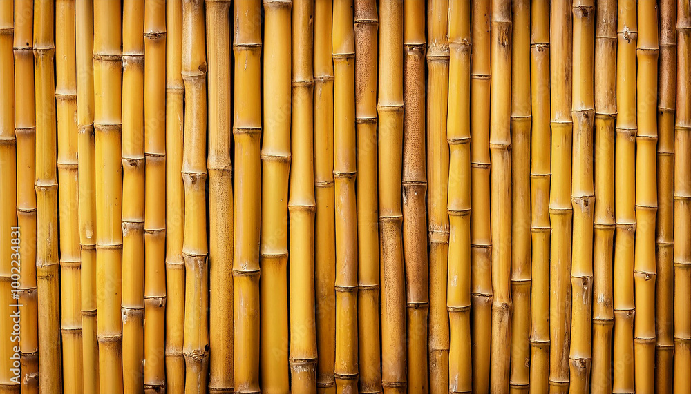 Yellow bamboo texture. Dried bamboo wall or fence background Yellow bamboo texture. Dried bamboo wall or fence background