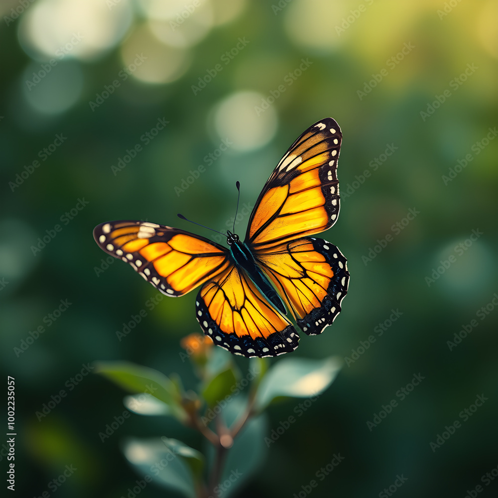 Naklejka premium Butterfly wings, outdoor butterfly insect. AI generated image, ai