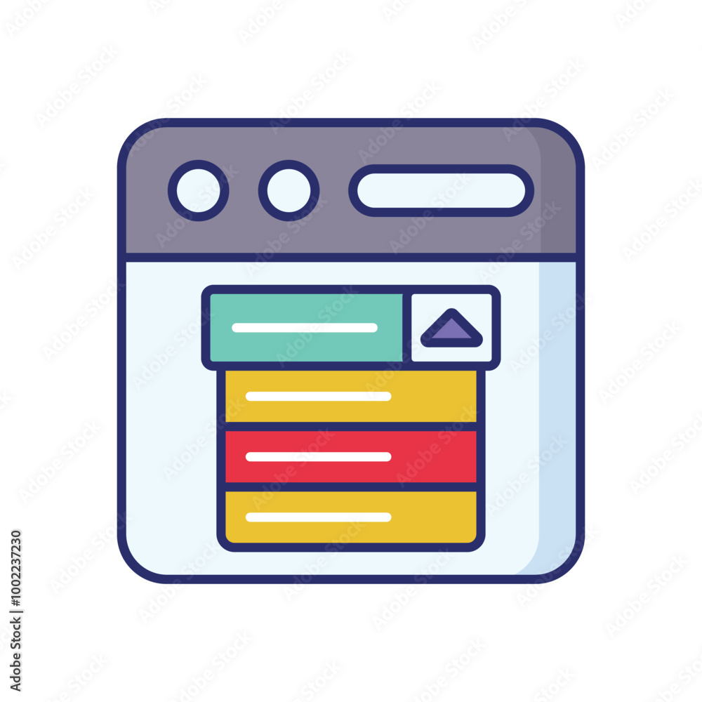 Dropdown Menu vector icon stock illustration Dropdown Menu vector icon stock illustration