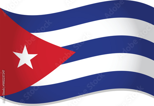 Cuba Flag Waving 3D Style