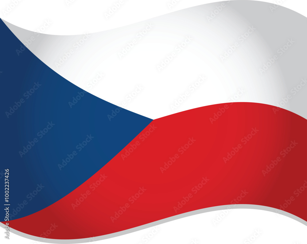 Czechia Flag, Czech Republic Flag Waving Vector Czechia Flag, Czech Republic Flag Waving Vector