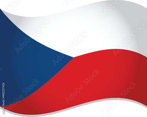 Czechia Flag, Czech Republic Flag Waving Vector