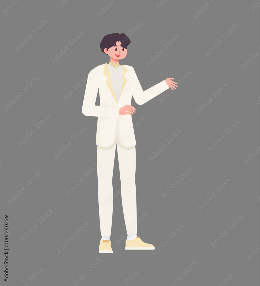 Man Wedding Character Vector Illustration Man Wedding Character Vector Illustration