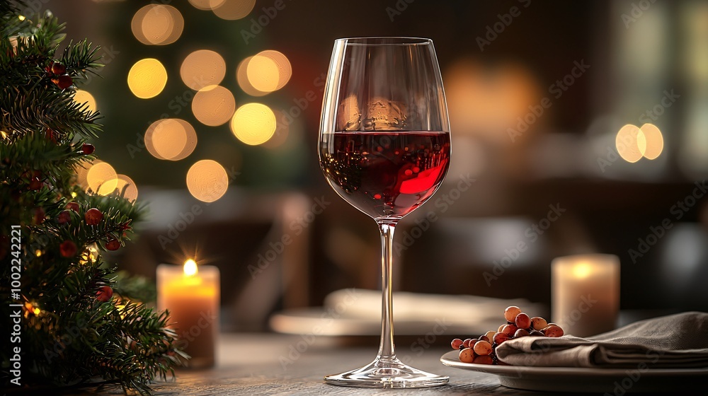 glasses of champagne and christmas tree glasses of champagne and christmas tree