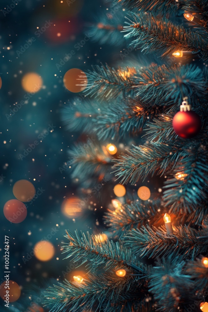 Colorful Christmas lights twinkling on a festive tree during the holiday season Colorful Christmas lights twinkling on a festive tree during the holiday season