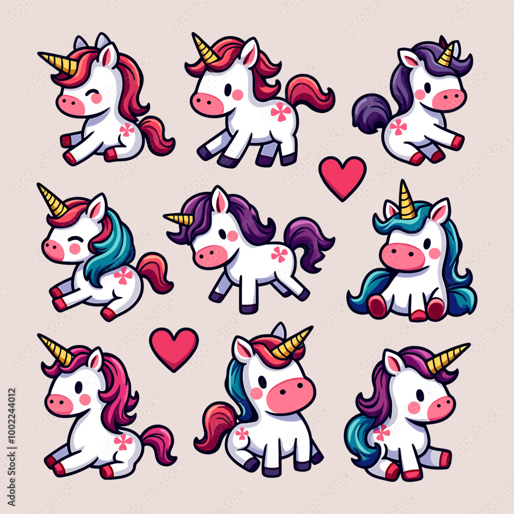Fototapeta premium Unicorn Element Set 