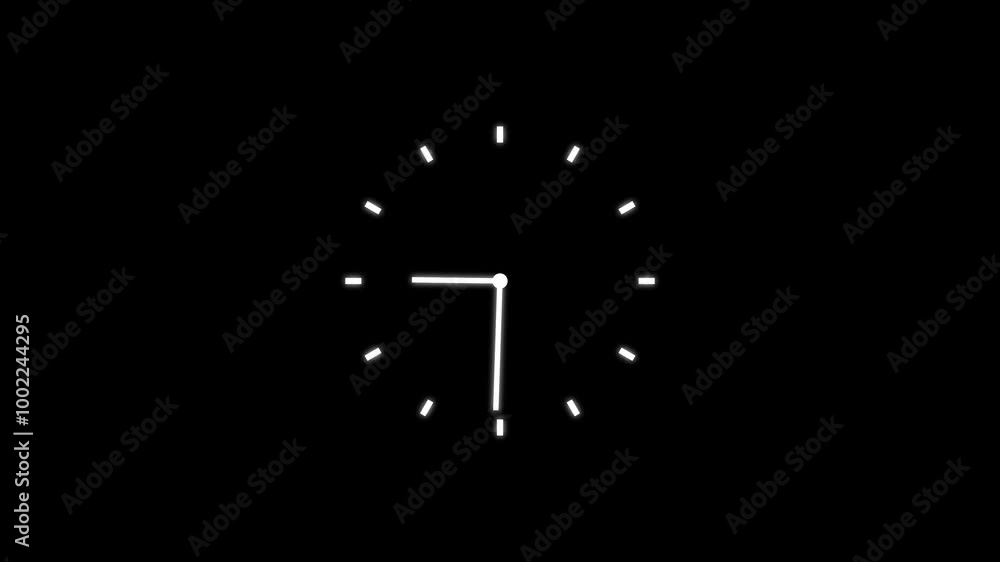 Smart clock icon on black background. Smart clock icon on black background.