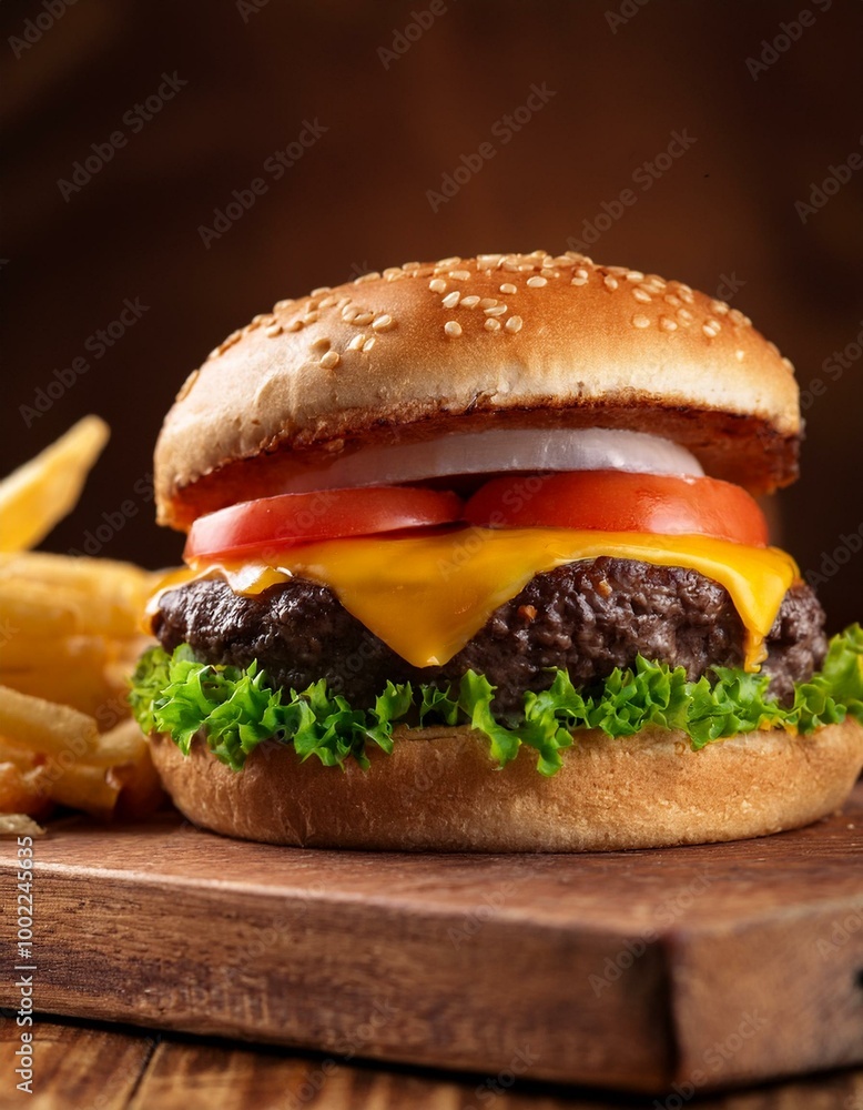 Close-up of a juicy burger Close-up of a juicy burger