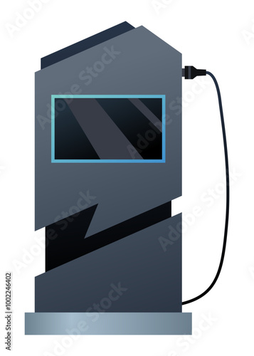 Car charger icon. Electromobile charging station, alternative fuel. Ev electric, clean energy of the future. Vector illustration in flat style, modern design