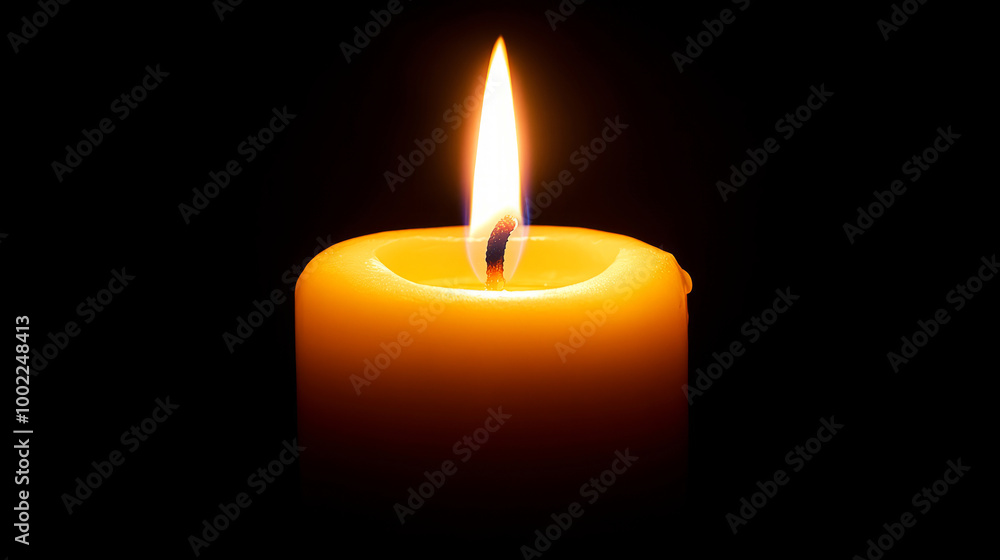 Flickering Candle Flame in Darkness Flickering Candle Flame in Darkness