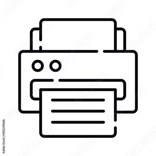 A streamlined printer icon representing printing functionality for documents, images, and more