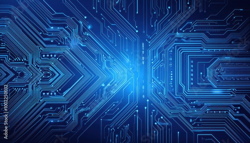 Modern technology circuit board texture background design. Quantum computer technologies 