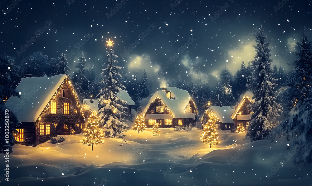 Fototapeta premium Christmas and New Year-themed graphic background