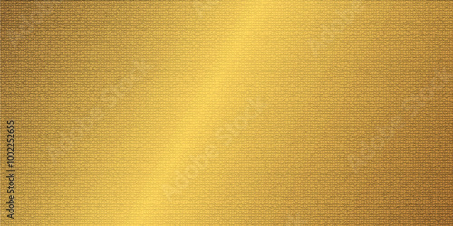 Abstract texture background, light shining on gold metal wall. Gold foil metallic wall with glowing shiny light design. glow template empty space grainy noise grungy. element luxury frame concept copy