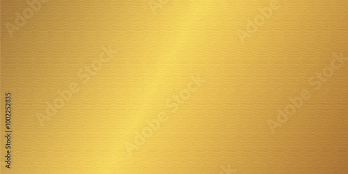 Abstract texture background, light shining on gold metal wall. Gold foil metallic wall with glowing shiny light design. glow template empty space grainy noise grungy. element luxury frame concept copy