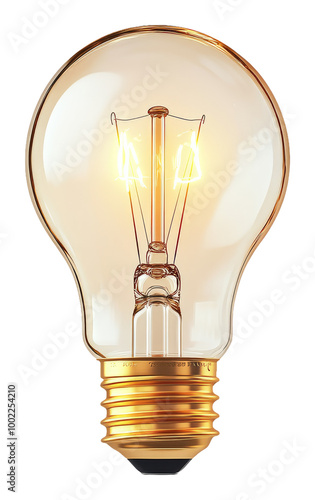 Vintage Light Bulb With Glowing Filament Design photo