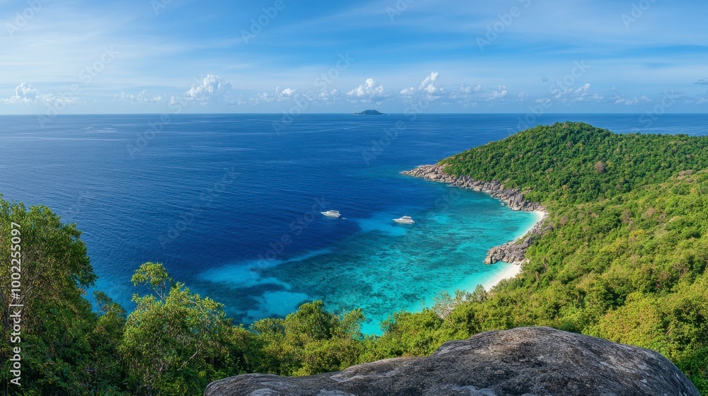 Fototapeta premium The stunning viewpoints at the Similan Islands, with panoramic views of the Andaman Sea.