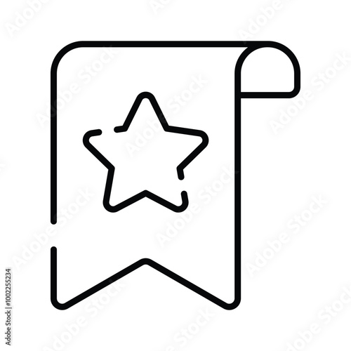 A bookmark with a star, representing a saved or favorite item