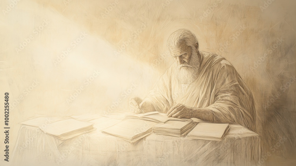 Absorbing Ancient Wisdom - Seated Figure Studies Solomon’s Scrolls ...