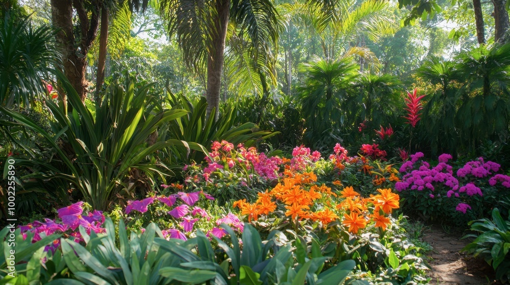 The vibrant flowers and tropical plants at Ubon Ratchathani local botanical gardens. The vibrant flowers and tropical plants at Ubon Ratchathani local botanical gardens.