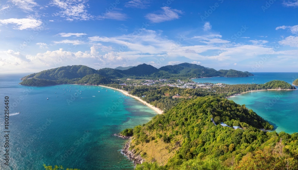 Picturesque landscape .Ocean and mountains. Travel and adventures around the world .Islands of Thailand