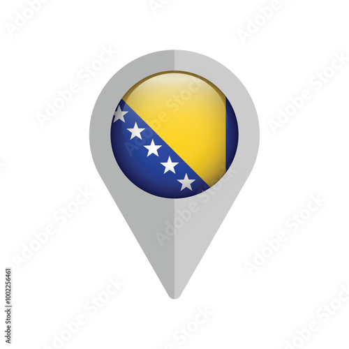 Free Download Bosnia and Herzegovina pin map icon isolated. Vector illustration - GFXLoad