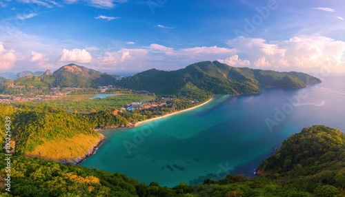 Picturesque landscape .Ocean and mountains. Travel and adventures around the world .Islands of Thailand