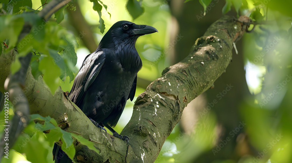 Beautiful but dangerous crow with a long beak. Beautiful but dangerous crow with a long beak.