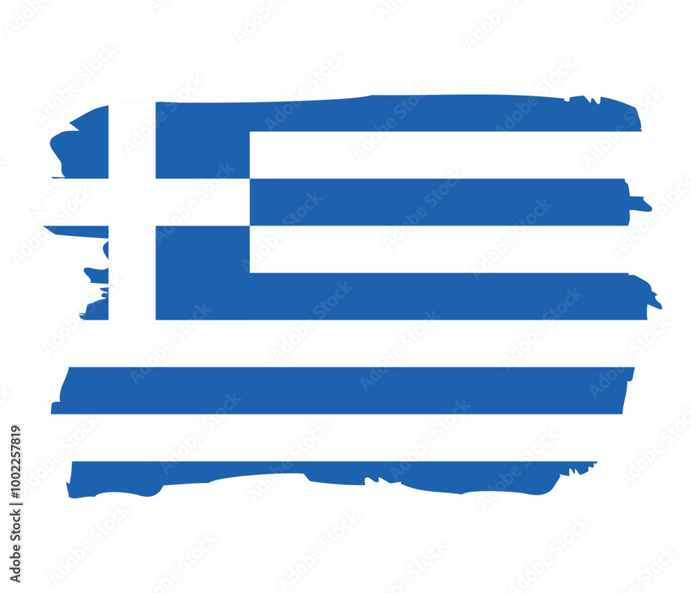 Fototapeta premium Flag of Greece with brush stroke. Vector illustration