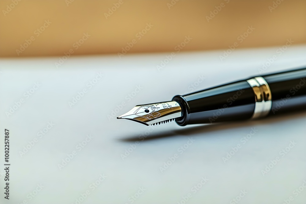 pen on notepaper business idea. Copy space image. Place for adding text and design pen on notepaper business idea. Copy space image. Place for adding text and design