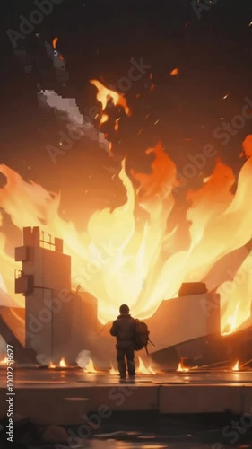 Man and the Flames