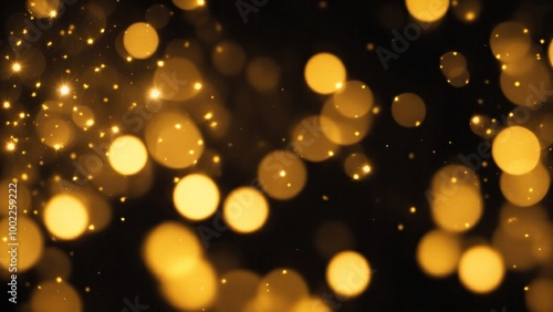 Dark Yellow Bokeh Light Effect Background