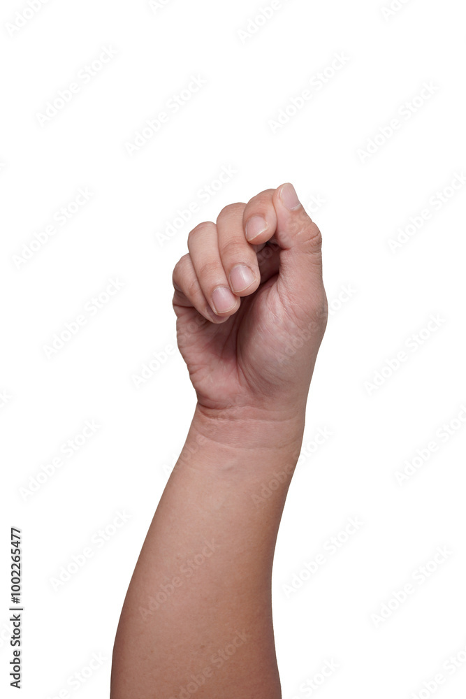Hand of a person giving empty virtual card gesture, cut out isolated Hand of a person giving empty virtual card gesture, cut out isolated