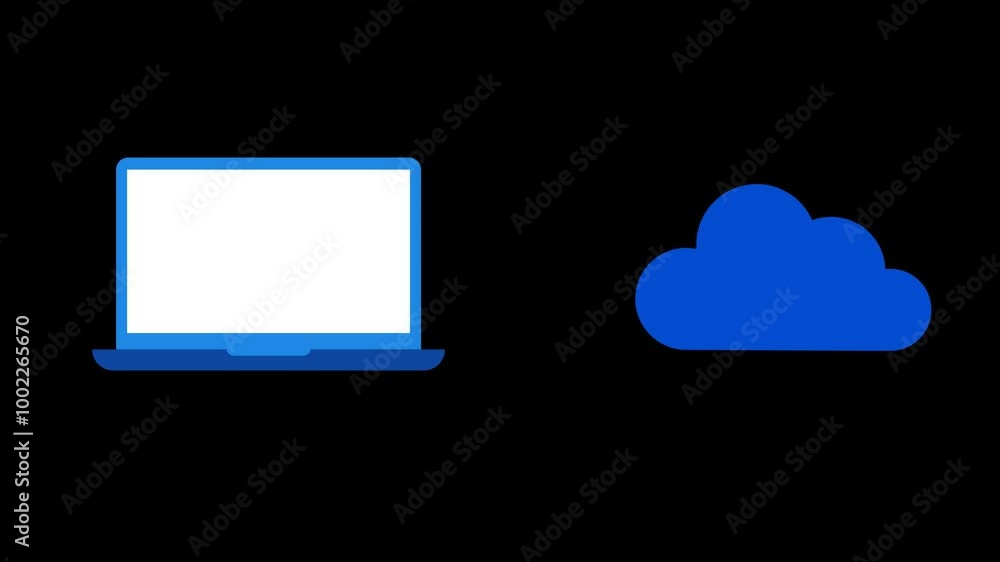Computer to cloud Doc file transfer Animation Computer to cloud Doc file transfer Animation