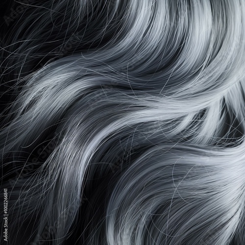 Closeup of a woman's hair color and texture