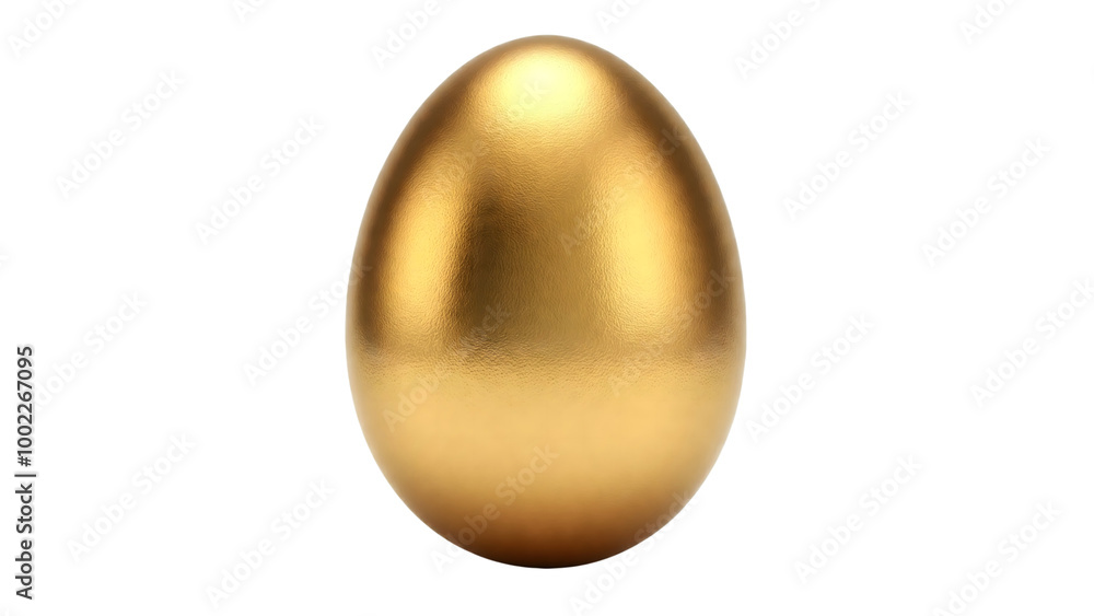 Golden Egg on White Background for Creative Projects Golden Egg on White Background for Creative Projects