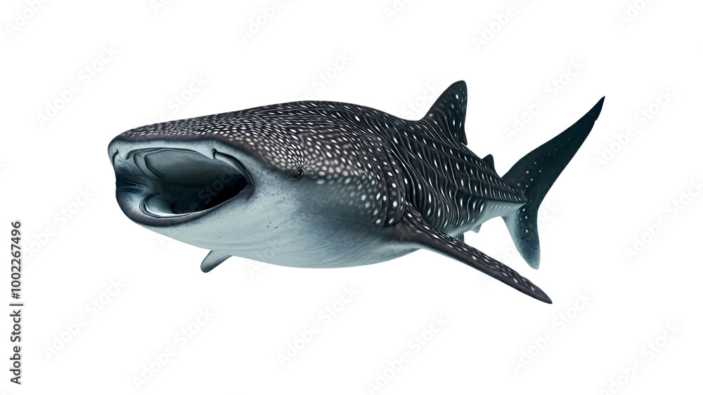 Obraz premium Majestic Whale Shark Swimming in Clear Blue Water