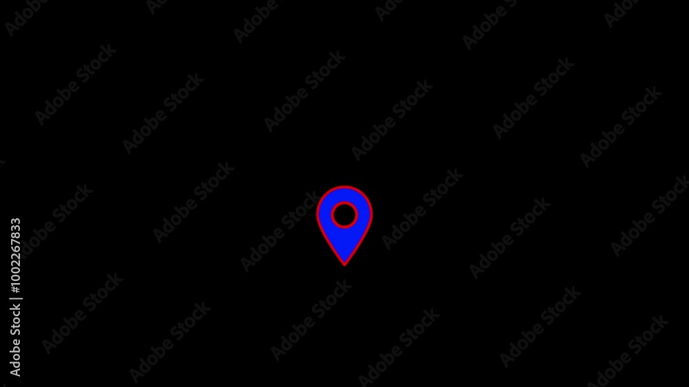Bule and red colour locetion icon radio wave animetion. Bule and red colour locetion icon radio wave animetion.