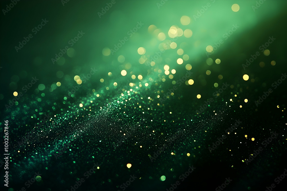 Abstract Background with Green and Gold Bokeh Lights Abstract Background with Green and Gold Bokeh Lights