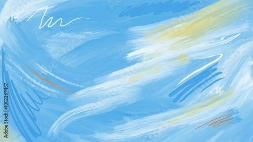 Abstract paint brush strokes and sketch drawing animation video for background. Colorful painting textures are looping.