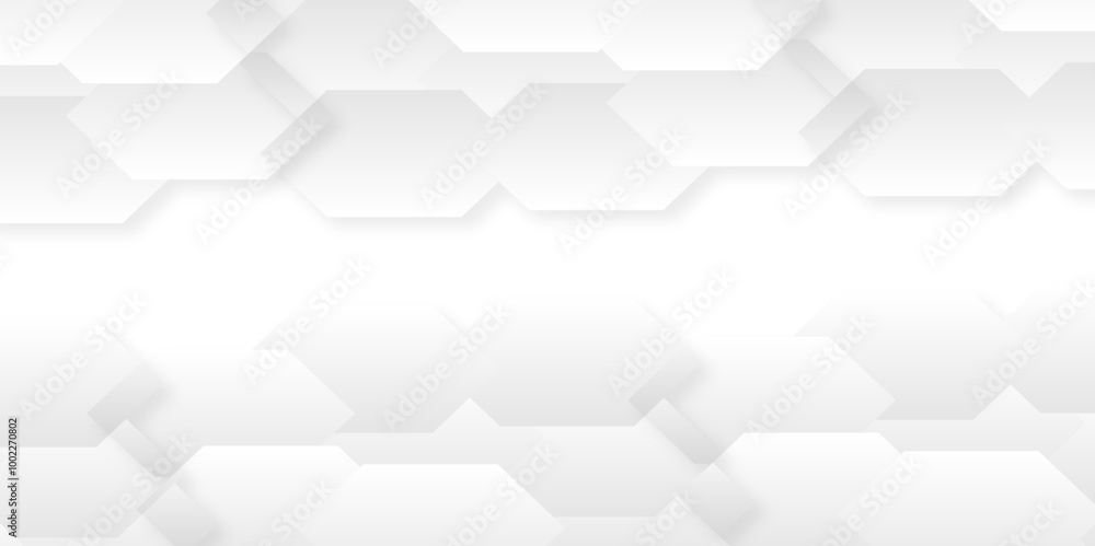 Fototapeta premium Comprehensive Exploration of Hexagon White Geometry Tiles: Unveiling the Intricate Beauty, Design Versatility, and Modern Applications of Vector Graphics in Contemporary Interior Decor, Architecture