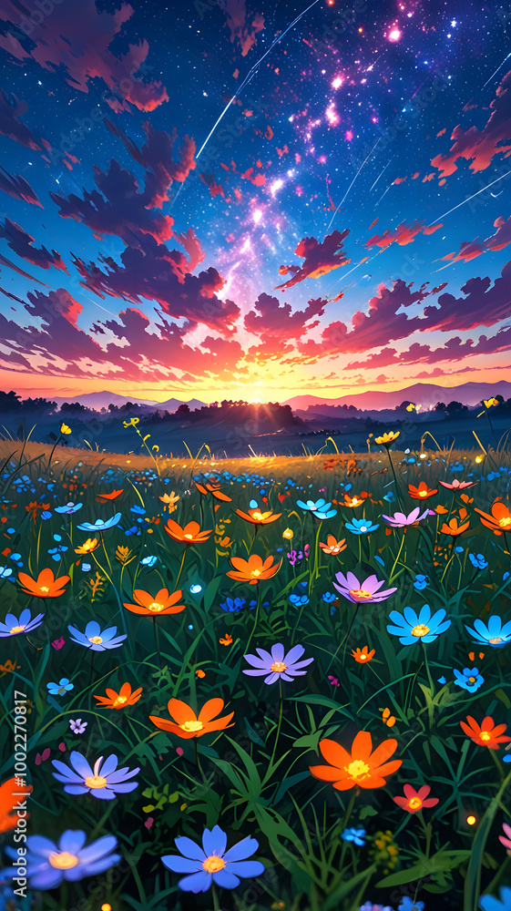 Fototapeta premium sunset over the lake