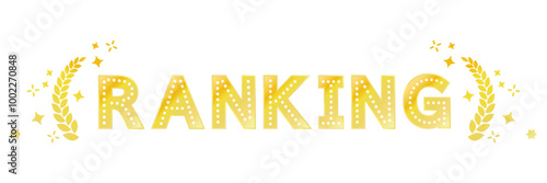 月桂樹と電球ネオンのランキングデザイン ( ベクター 文字 グラフィック レトロ 素材 ウェブ 販売促進 )