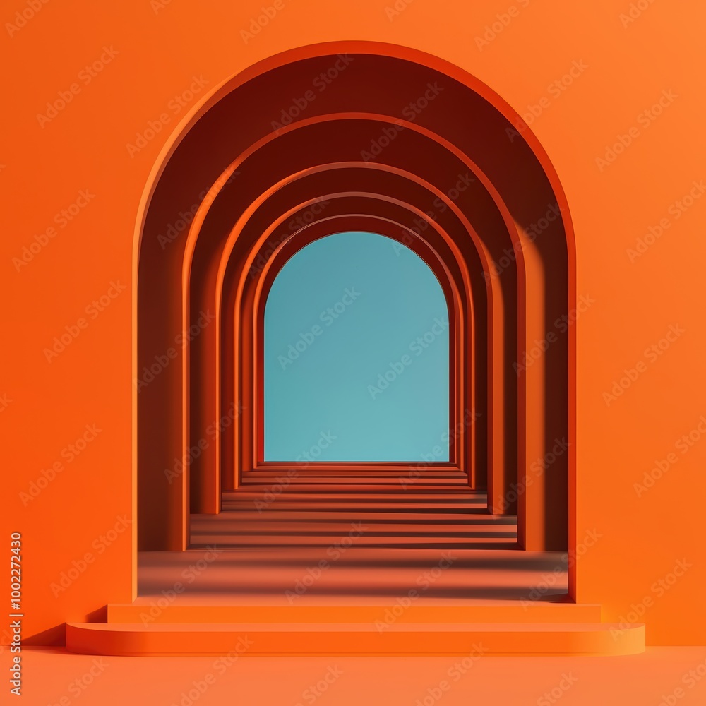 Fototapeta premium Vibrant Archways in a Modern Minimalist Design