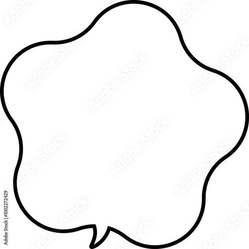 Speech bubble. Speech balloon or chat bubble line art icon for apps and websites. Comic cartoon vector illustration. anners, price tags, stickers, posters, badges. Easy to customize on white bk 