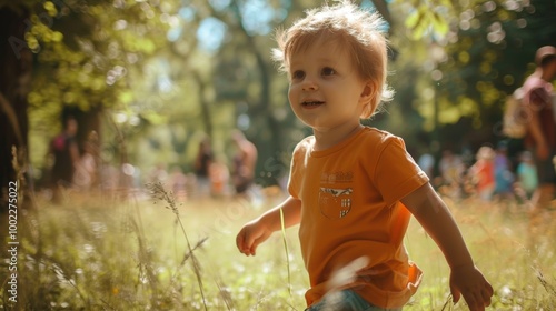 Fototapeta Naklejka Na Ścianę i Meble -  Children playing in the streets and parks
