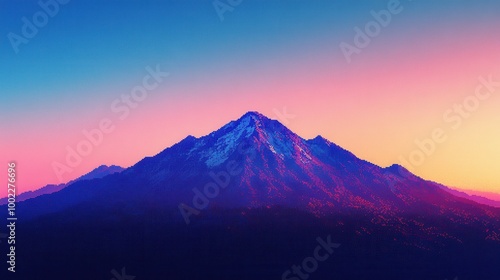 Simple Mountain Silhouette at Dusk