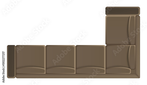 Interior furniture top view. Element for living room. Floor plan, view from above. Furniture store. Icon of interior. Isolated vector illustration