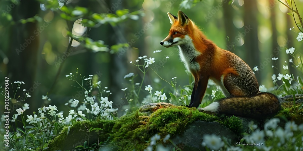 Background of a spring forest where a fox explores the world around him in search of prey
Background of a spring forest where a fox explores the world around him in search of prey